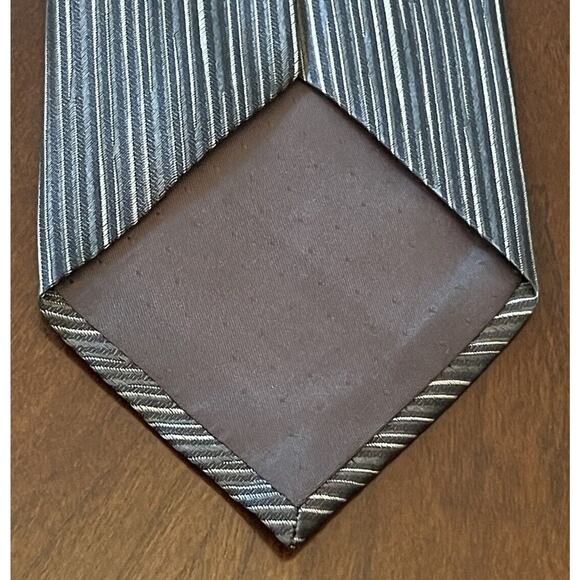 Lamberti Black Gray 100% Silk Men’s Neck Tie Made In Italy - Picture 2 of 9